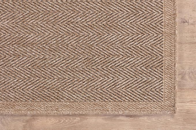 CAMILSON Indoor and Outdoor Runner Rug Natural Herringbone Seagrass Boho Design - Image 5