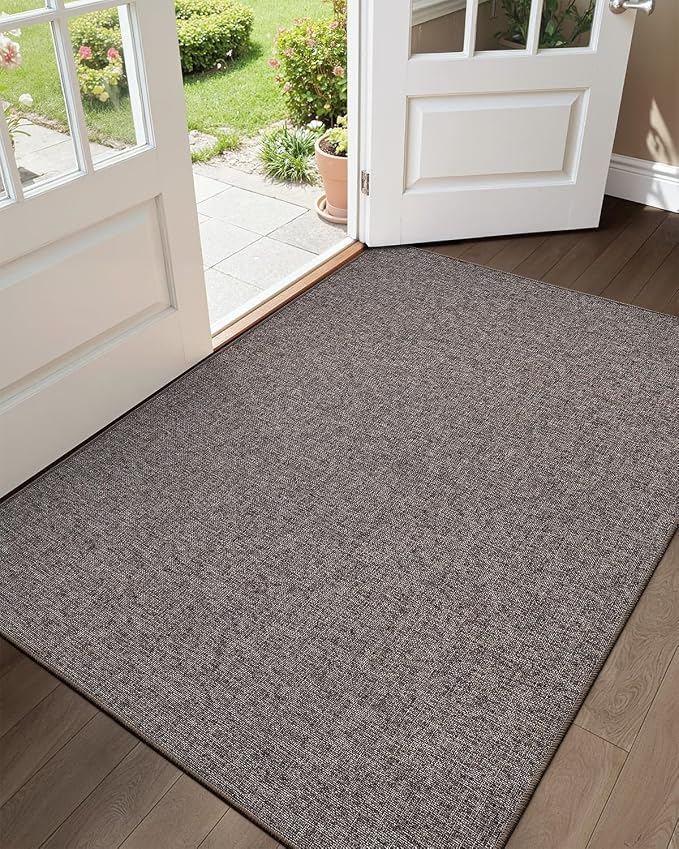 Color&Geometry Ultra Thin Indoor Door Mat 48"x72", Non Slip Rubber Backed Dirt by COLORG