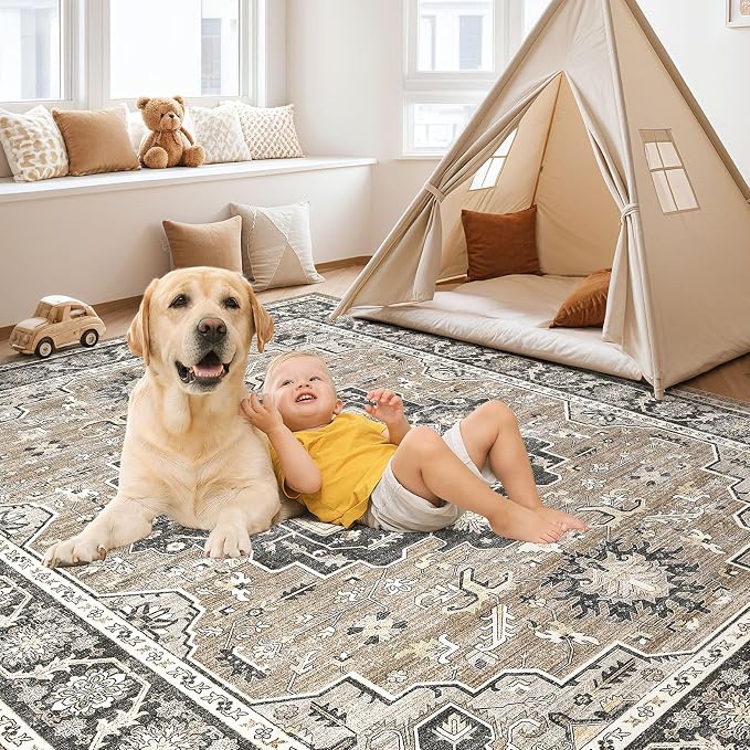Vintage Living Room Area Rug 5x8 - Image 4