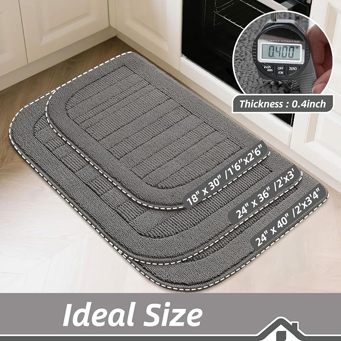 BEQHAUSE 24x36 Inch Kitchen Rug Mat Durable Kitchen Rugs Non-Slip Washable - Image 3