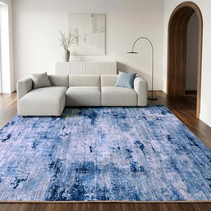Washable Area Rug, Stain-Resistant & Pet-Friendly, 0.26 Inch Low Pile Carpet by Cnythlis