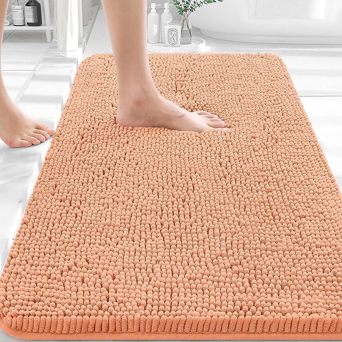OLANLY Bathroom Rugs 36x24, Extra Soft Absorbent Chenille Bath Rugs, Rubber by OLANLY