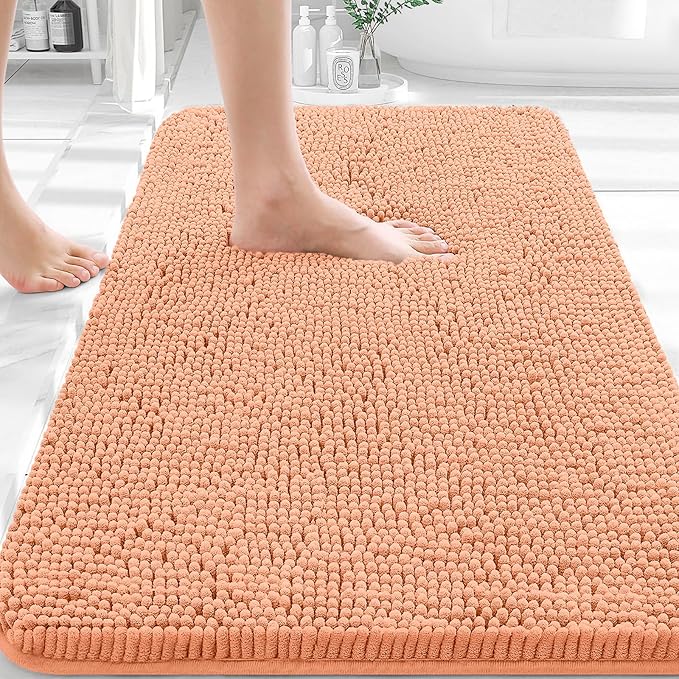 OLANLY Bathroom Rugs 32x20, Extra Soft Absorbent Chenille Bath Rugs, Rubber by OLANLY
