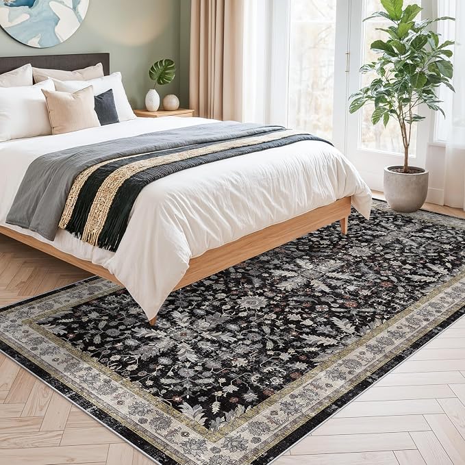 4x8 Rug Washable for Entryway Kitchen – Non-Slip Rubber Backed Area Rug for - Image 4
