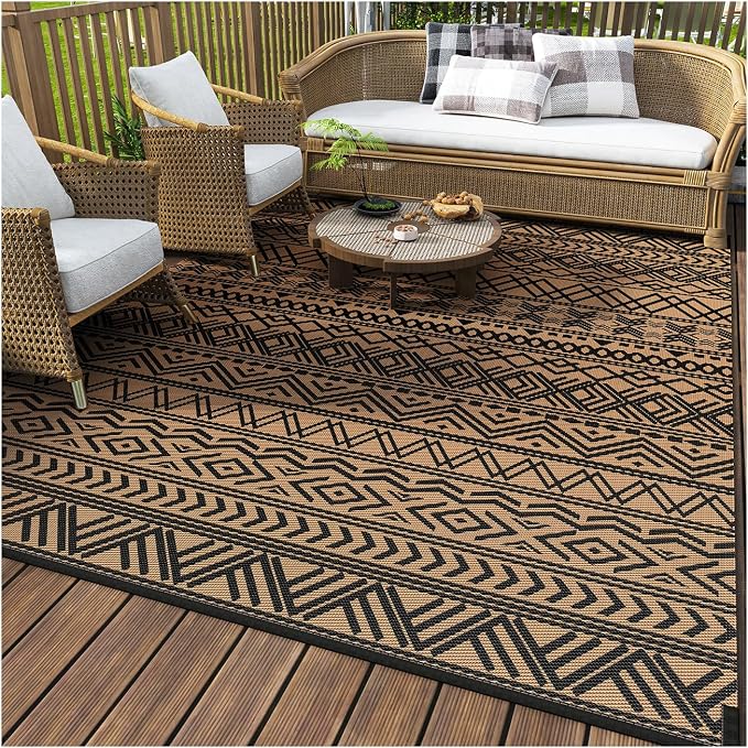 MontVoo Outdoor Rug Carpet Waterproof 6x9 Outdoor Patio Rug Mat Reverisble by MontVoo