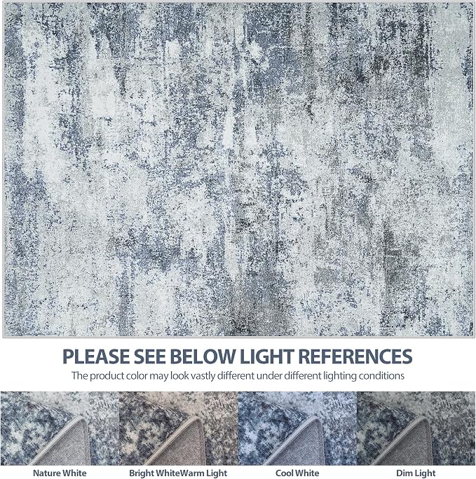 8x10 Area Rugs for Living Room Rug Washable: Abstract Large Rug for Dining Room - Image 8