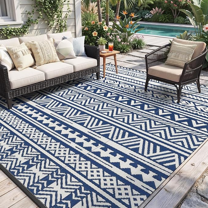 MontVoo Outdoor Rug Carpet Waterproof 6x9 Outdoor Patio Rug Mat Reverisble by MontVoo