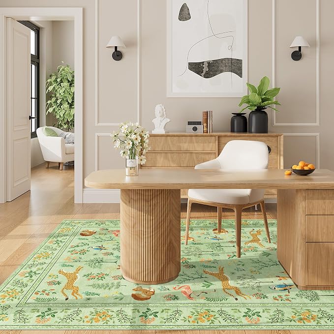DUKINO 3x5 Rug, Washable Animal Area Rug - Image 6