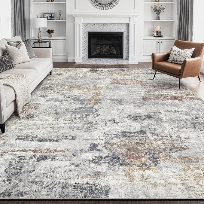 DMOYEST 9x12 Area Rug for Living Room, Washable & Non Slip Large Indoor Carpet by DMOYEST