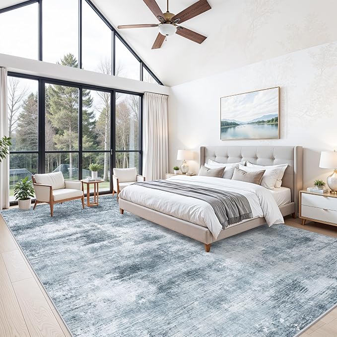 12x15 Area Rug for Living Room – Large Modern Neutral Abstract Thin Washable - Image 3