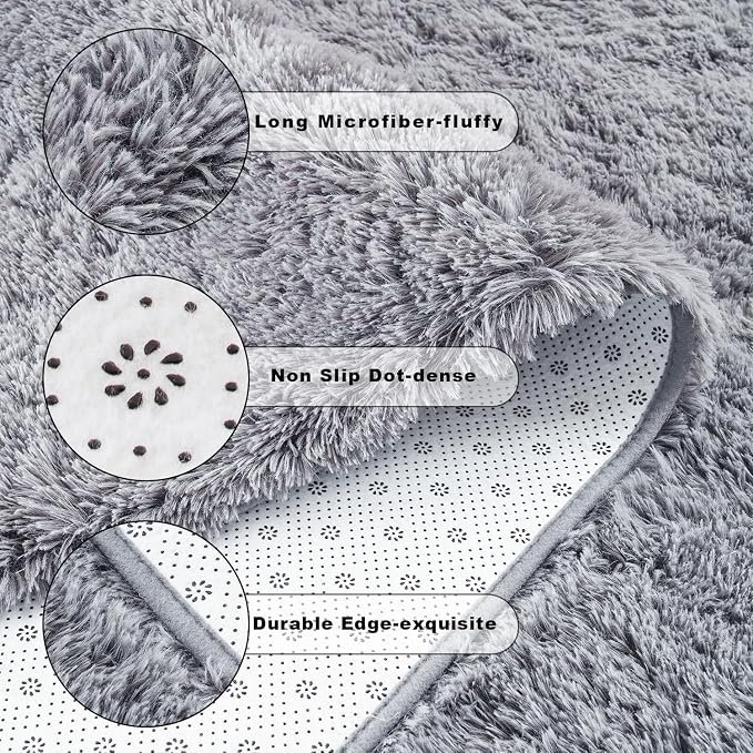 Chicrug Soft Area Rugs for Bedroom Living Room Plush Fluffy Rug 6x9 Feet - Image 7