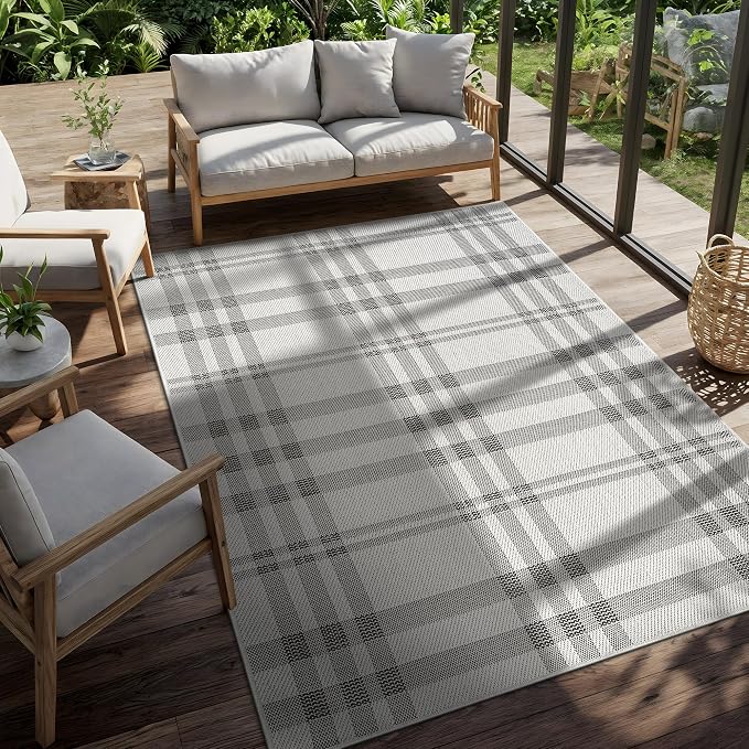 CAMILSON Easy Jute Rug 5x7, Indoor Outdoor Off-White Color Fiber Area Rugs - Image 9