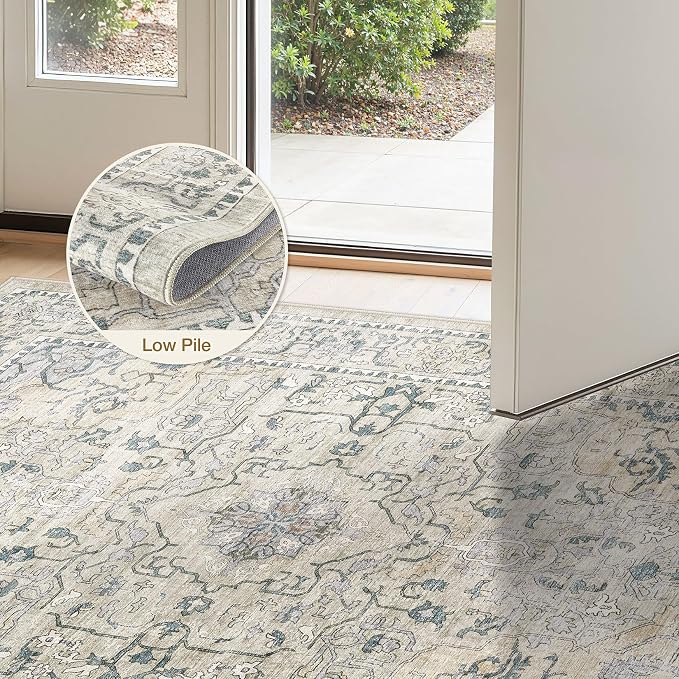 cotiled 4x6 Area Rug Machine Washable Vintage Carpet - Image 4