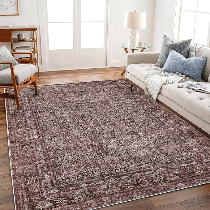 CHAMPLANT Washable Area Rug 10'x14' Boho Design Non-Shedding Easy Care Ideal - Image 2