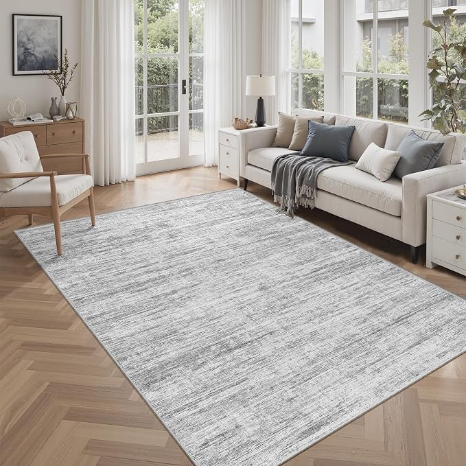 5x7 Area Rugs - Ultra-Thin Washble Rugs, Non-Slip Low Pile Abstract Print Rugs by Unknown
