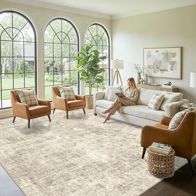 12x12ft Square Living Room Rug – Non-Slip Washable Extra Large Floor Carpet - Image 5
