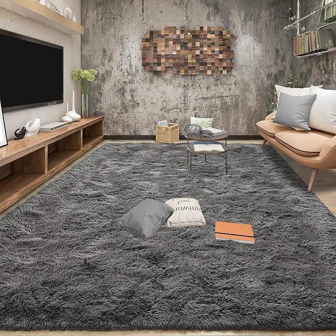 Tepook Fluffy Large Rugs for Living Room, 8x10 Area Rugs for Bedroom, Modern by Tepook