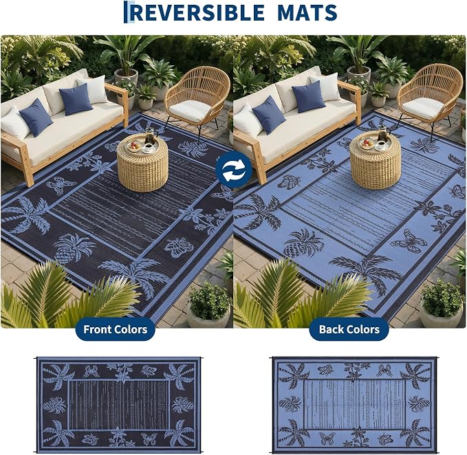 Garvee Outdoor Rug 9x12 Waterproof - Image 3