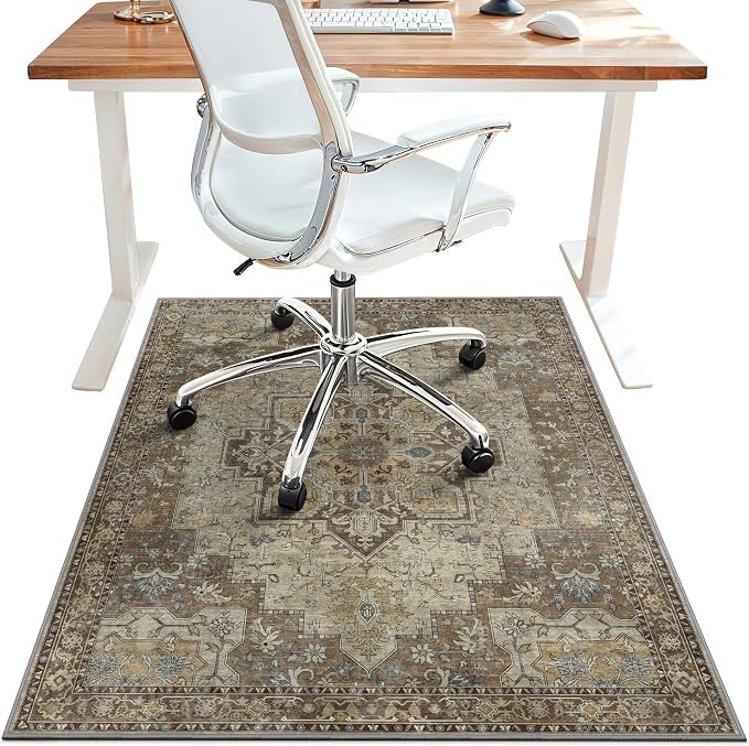 36"x48" Office Chair Mat for Hardwood Tile Floor, Under Desk Carpet Protector by BESBLEE
