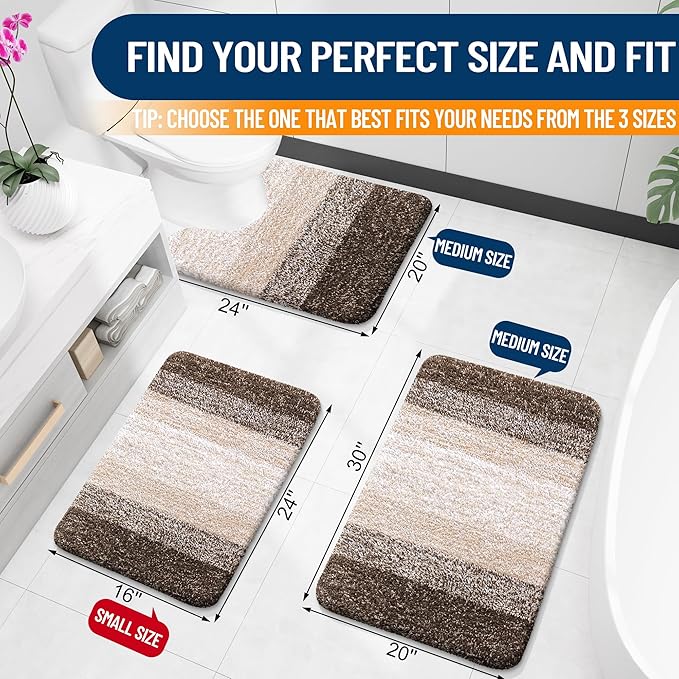 OLANLY Bathroom Runner Rugs Mat 47x17, Extra Soft Absorbent Microfiber Bath Rugs - Image 2