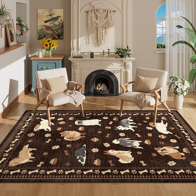 DUKINO 4x6 Area Rug, Non Slip Washable Rug - Image 3