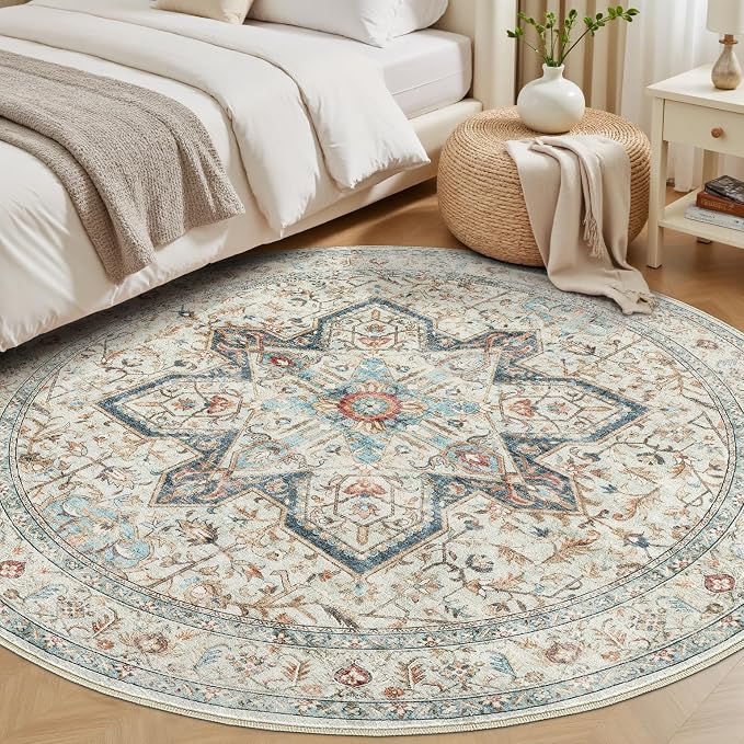 Tortania 5' Round Area Rug Living Room Rugs - Image 3