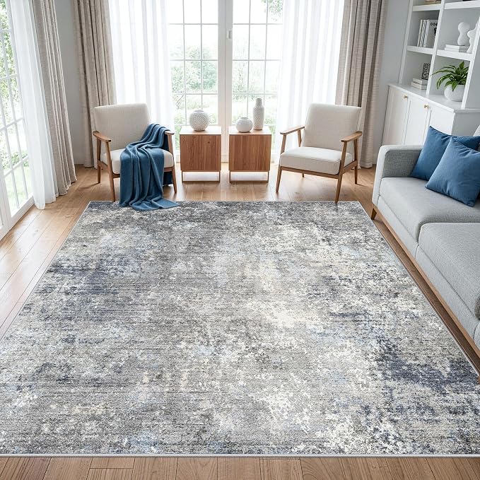 9x9 Square Rug Living Room – Washable Non-Slip Indoor Area Rug by BYYVOORugsforYourHome