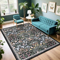 6x9 Area Rugs for Living Room: Floral Washable Rug Vintage Large Soft Boho by PLHXFRSoftAreaRugs