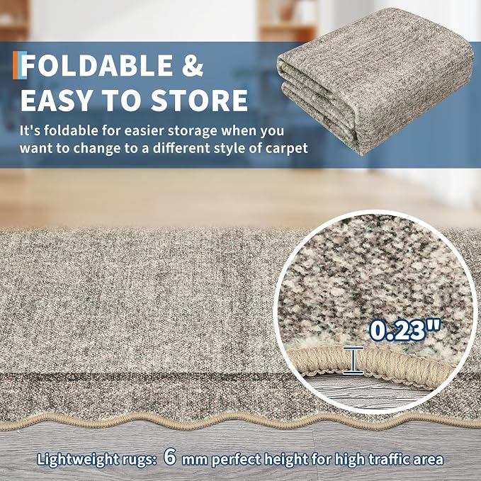 GarveeHome Scalloped Living Room Rug 5x7 Area Rug Washable Area Rug - Image 7