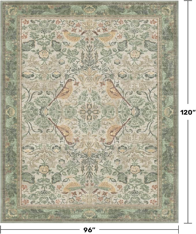 Hazo Haus Washable Floral Bird Rugs - Image 2