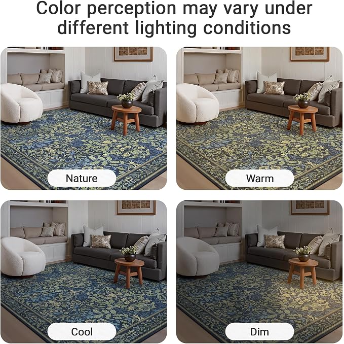 GENIMO Floral Washable Runner Rug 2’6” x 8’, Non-Slip Long Hallway Carpet - Image 7