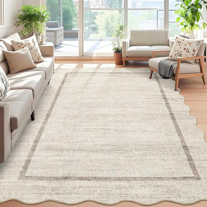 GarveeHome Scalloped Large Living Room Area Rug 6x9 by GarveeHome