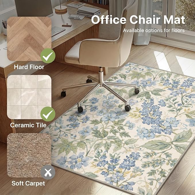 48"x72" Office Chair Mat for Hardwood Tile Floor, Under Desk Carpet Protector - Image 3