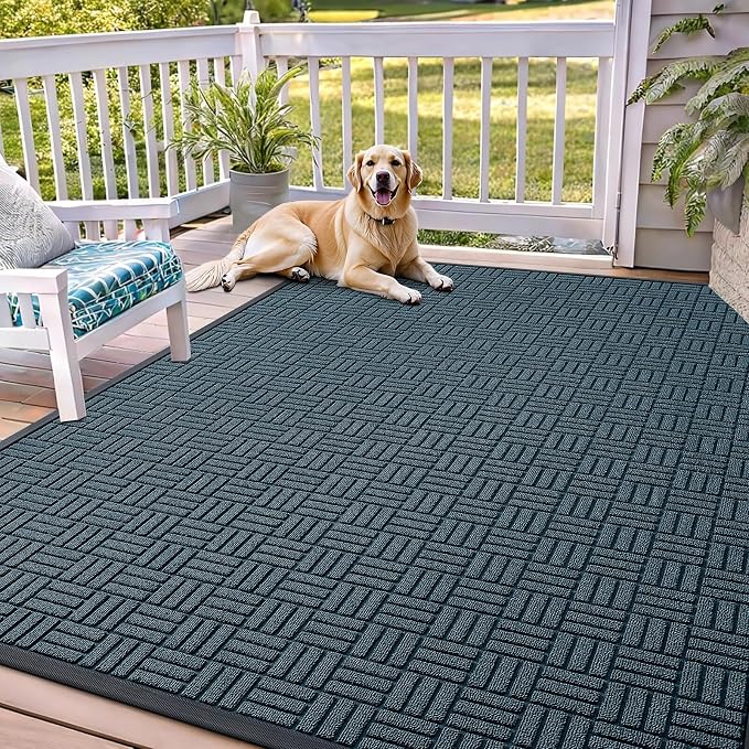 OLANLY Front Door Mat Outside Entrance 71x47, Heavy Duty Sturdy Natural Rubber by OLANLY