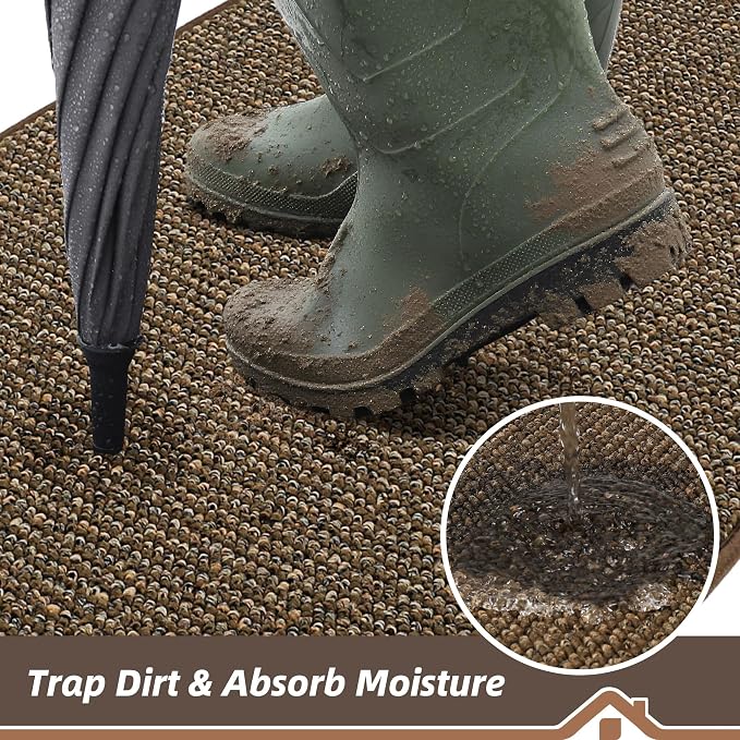 BEQHAUSE Dirt Trapper Door Mat 20" x 48", Non-Slip Washable Doormats Entrance - Image 3