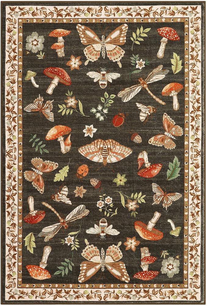 Mushroom Small Rug 2x3 Washable Door Mat Indoor Rugs - Image 3