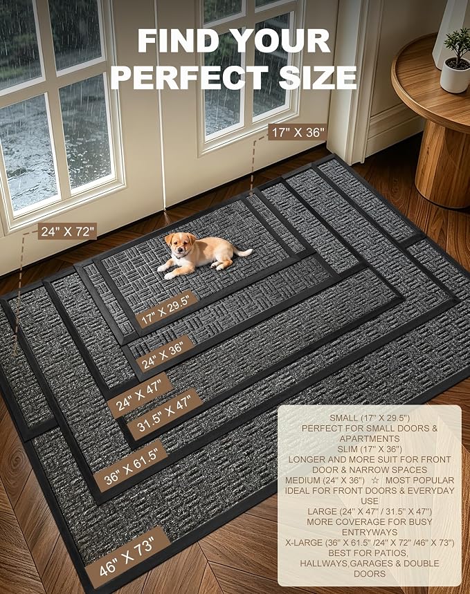 Mibao Front Door Mat, Heavy Duty Durable Welcome Mat - Image 3