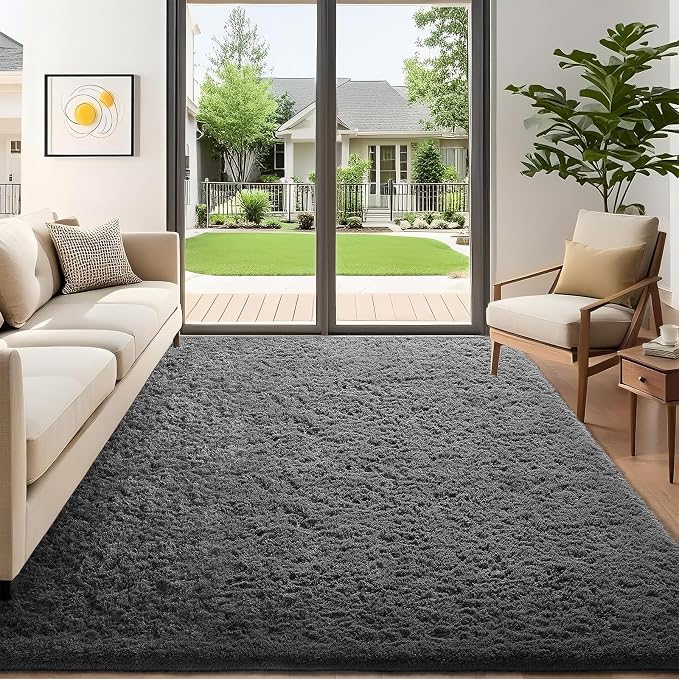 Ophanie 5x7 Area Rugs for Living Room Grey, Fluffy Shag Large Fuzzy Plush Soft by Ophanie