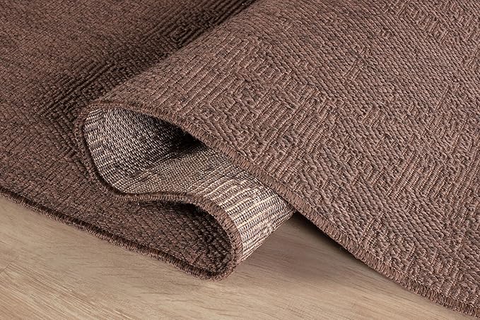 CAMILSON Easy Jute Rug 4x6, Indoor Outdoor Brown Color Fiber Area Rugs - Image 8