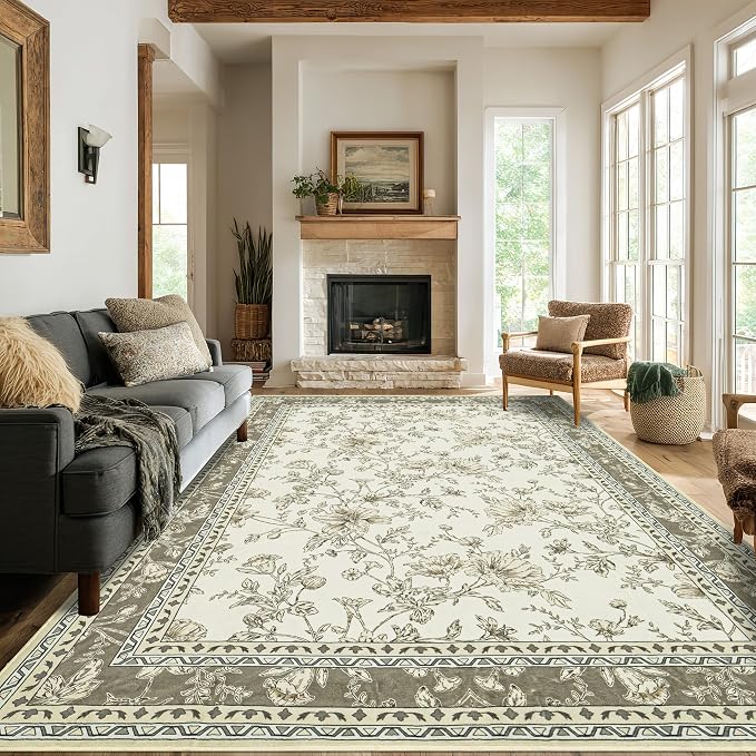 Large Neutral Beige Area Rug 10x12 - Image 8