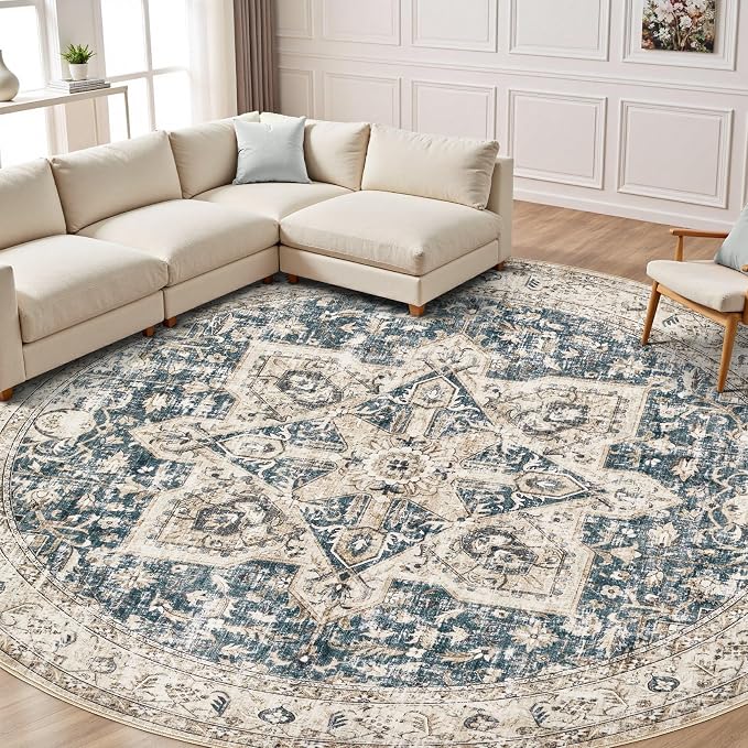 Tortania 4' Round Area Rug Living Room Rugs - Image 7