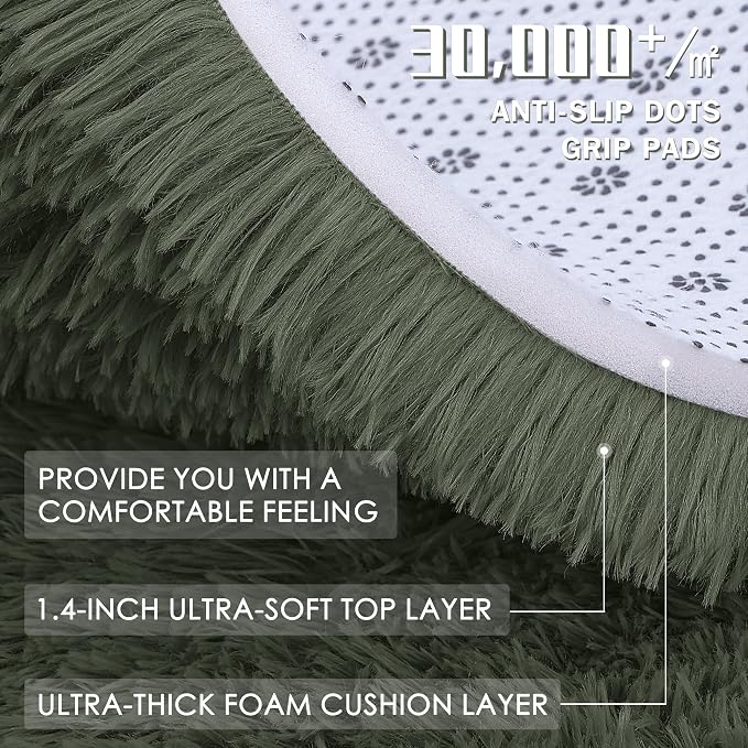 OLANLY Area Rugs for Living Room Bedroom, Machine Washable 4x5.9 ft Soft Fluffy - Image 5