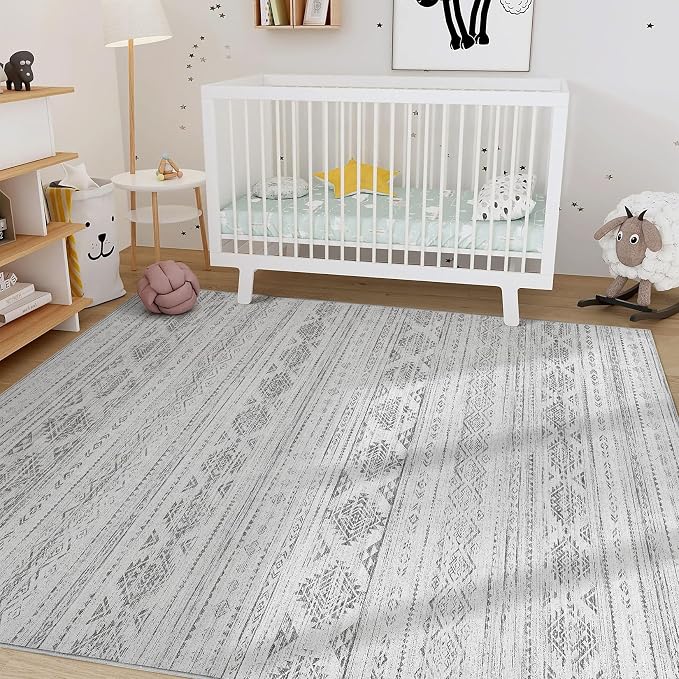 Nakagishi 6x9 Area Rugs Living Room: Washable Boho Large Neutral Soft Farmhouse - Image 8