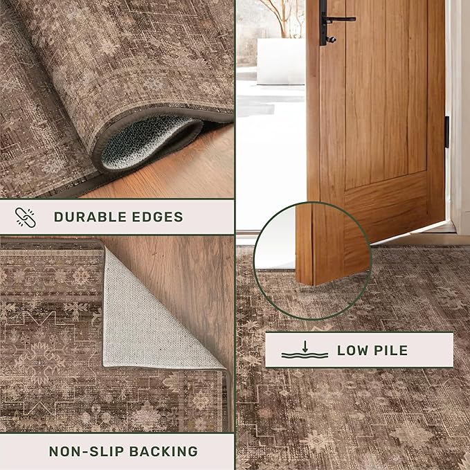 Boho Taupe Brown 3x5 Large Entryway Rug - Image 5
