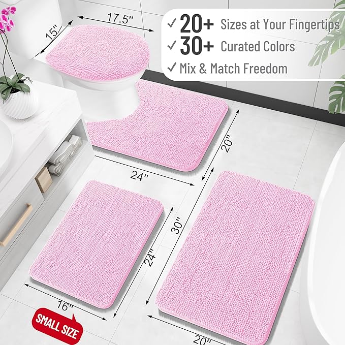 OLANLY Large Bathroom Rugs 59x35, Extra Soft Absorbent Chenille Bath Rugs - Image 2