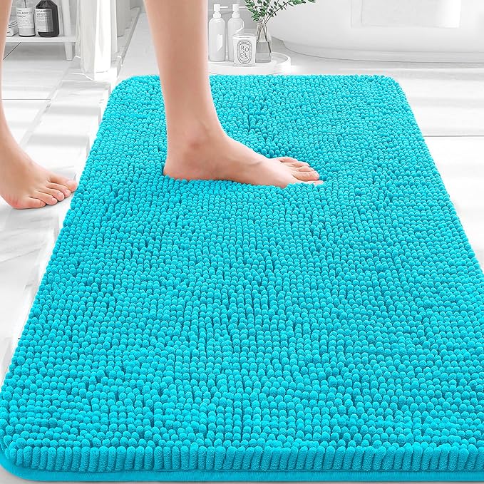 OLANLY Bathroom Rugs 36x24, Extra Soft Absorbent Chenille Bath Rugs, Rubber by OLANLY