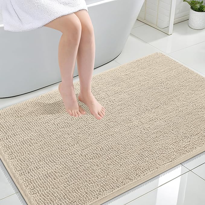 OLANLY Large Bathroom Rugs 44x32, Extra Soft Absorbent Chenille Bath Rugs by OLANLY