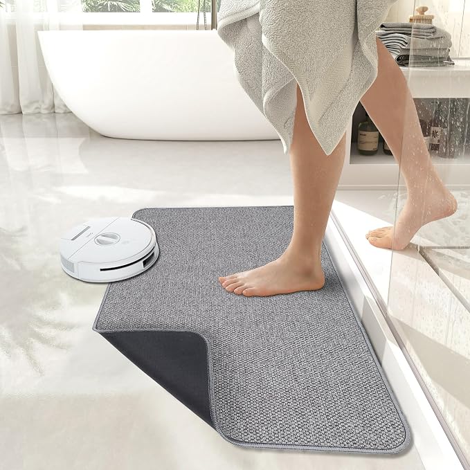 Bosap Bath Mat, Ultra Thin Bathroom Rugs, Rubber Bath Mats - Image 6