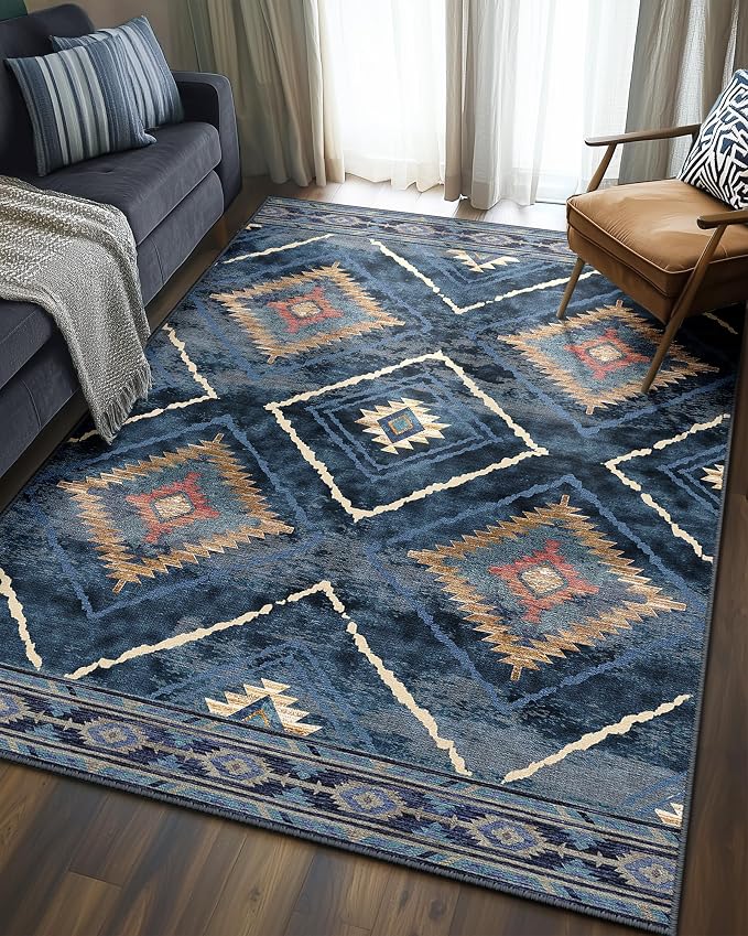 BESTSWEETIE Area Rug 4x6 Rug Machine Washable Non-Slip Low Pile Print Pattern by BESTSWEETIE