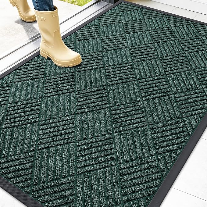OLANLY Front Door Mat Outside Entrance 47x32, Heavy Duty Sturdy Natural Rubber by OLANLY